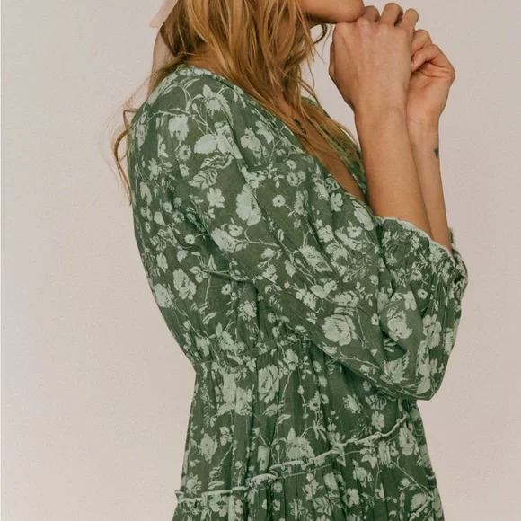 Free people Pappiet green/blue Maxi Dress - Picture 3 of 4